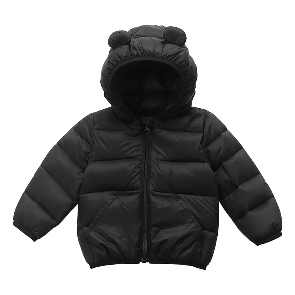 Piumino con cappuccio per il tempo libero per bambini per ragazze Parka 2025 Autunno Inverno Nuovi neonati maschi Cappotti caldi Cerniera Capispalla Abbigliamento per bambini