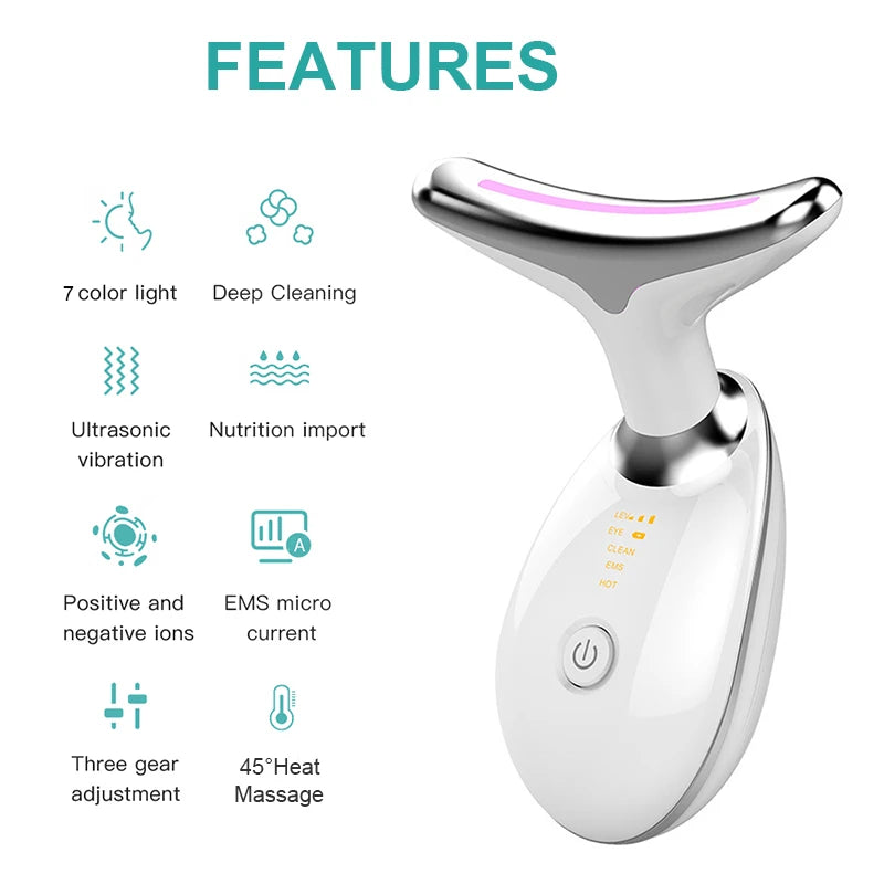 7-LED Face and Neck Sculpting Massager – Skin Rejuvenation Device